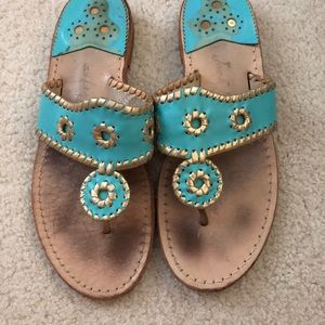 Blue and gold Jack Rogers